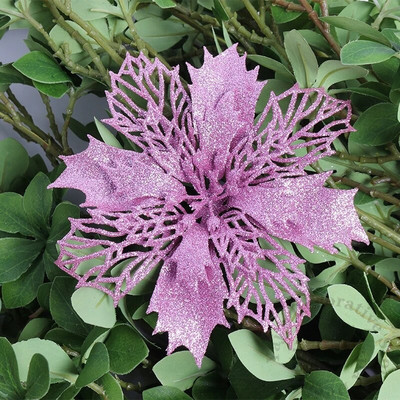 5 kom 9-16 cm božićni ukrasi svjetlucavo umjetno cvijeće za uređenje doma Božićno drvce Privjesak Navidad Novogodišnji ukrasi Pribor