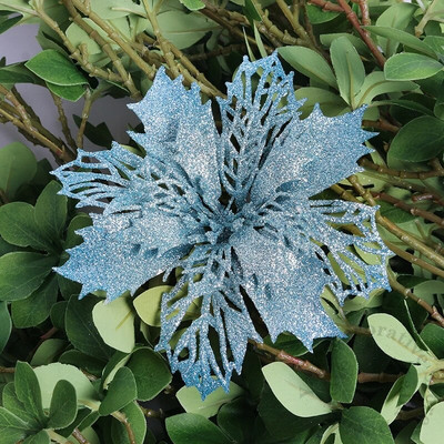 5 kom 9-16 cm božićni ukrasi svjetlucavo umjetno cvijeće za uređenje doma Božićno drvce Privjesak Navidad Novogodišnji ukrasi Pribor