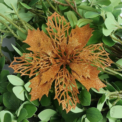 5 kom 9-16 cm božićni ukrasi svjetlucavo umjetno cvijeće za uređenje doma Božićno drvce Privjesak Navidad Novogodišnji ukrasi Pribor