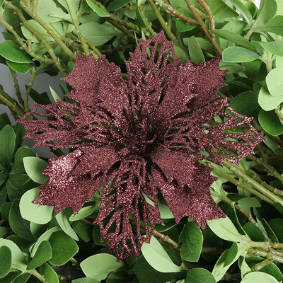 5 kom 9-16 cm božićni ukrasi svjetlucavo umjetno cvijeće za uređenje doma Božićno drvce Privjesak Navidad Novogodišnji ukrasi Pribor