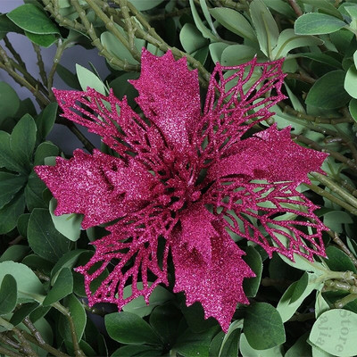 5 kom 9-16 cm božićni ukrasi svjetlucavo umjetno cvijeće za uređenje doma Božićno drvce Privjesak Navidad Novogodišnji ukrasi Pribor