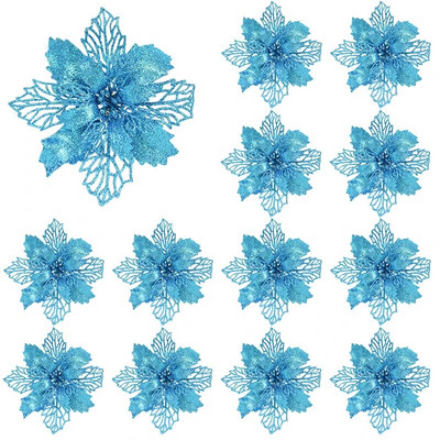 10 komada svjetlucavog umjetnog cvijeta božićne zvijezde s bobicama Vjenčanje Nova godina Božić Dekoracije cvjetova trešnje Božićni ukras za drvce