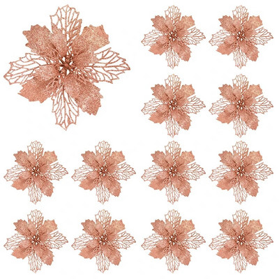 10 komada svjetlucavog umjetnog cvijeta božićne zvijezde s bobicama Vjenčanje Nova godina Božić Dekoracije cvjetova trešnje Božićni ukras za drvce