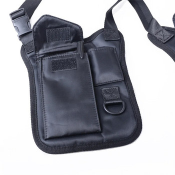 Скрита чанта за пистолет под мишниците Тактическа чанта за през рамо Държач за кобур за пистолет Органайзер Джоб Раница за агент на ФБР Военен пакет