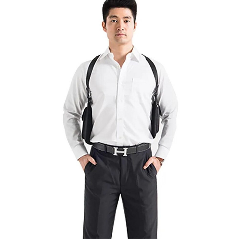 Rejtett hónalj kézi fegyvertáska taktikai válltáska pisztolytáskatartó Szervező zseb FBI ügynök hátizsák katonai csomag