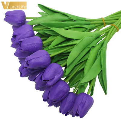 Mākslīgie tulpju ziedi Mini tulpju ziedi viltoti ziedi īsti kāzu ziedi kāzu banketi Līgavas mājas dekors Valentīna diena