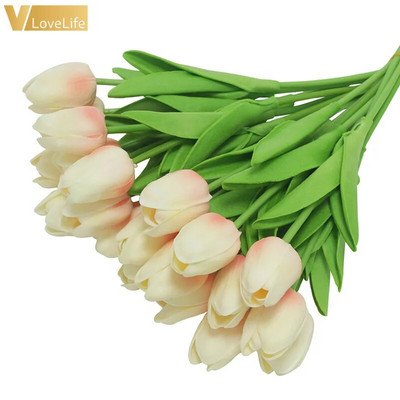 Mākslīgie tulpju ziedi Mini tulpju ziedi viltoti ziedi īsti kāzu ziedi kāzu banketi Līgavas mājas dekors Valentīna diena