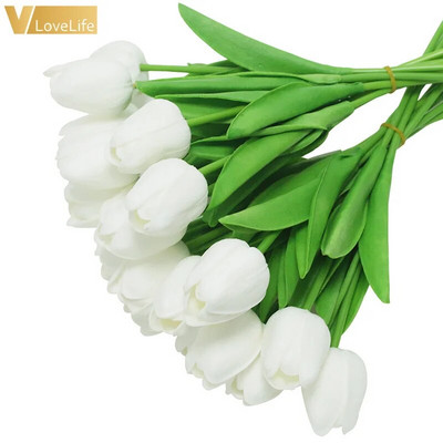 Mākslīgie tulpju ziedi Mini tulpju ziedi viltoti ziedi īsti kāzu ziedi kāzu banketi Līgavas mājas dekors Valentīna diena