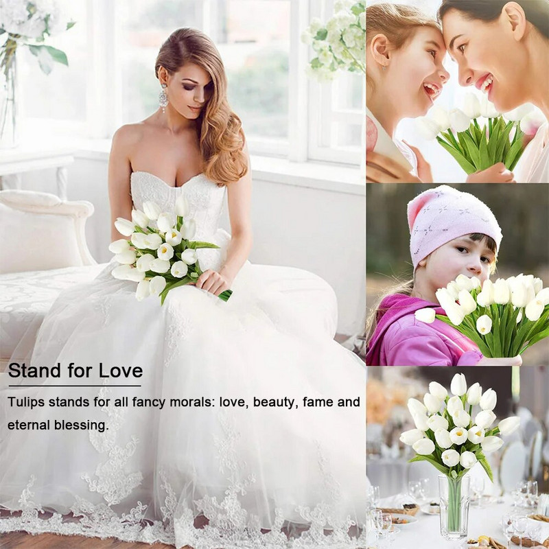 Mākslīgie tulpju ziedi Mini tulpju ziedi viltoti ziedi īsti kāzu ziedi kāzu banketi Līgavas mājas dekors Valentīna diena