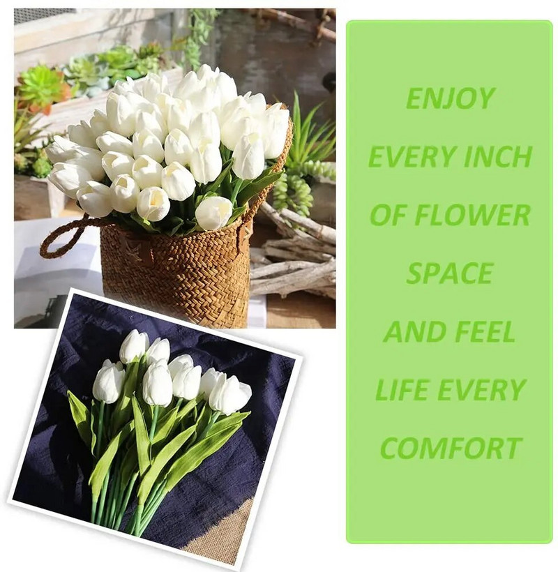 Mākslīgie tulpju ziedi Mini tulpju ziedi viltoti ziedi īsti kāzu ziedi kāzu banketi Līgavas mājas dekors Valentīna diena