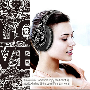 Графити Слушалки Слушалки за игри Безжични Bluetooth слушалки Музика Спорт Слушалки за бягане Прибиращи се компютърни слушалки Геймър