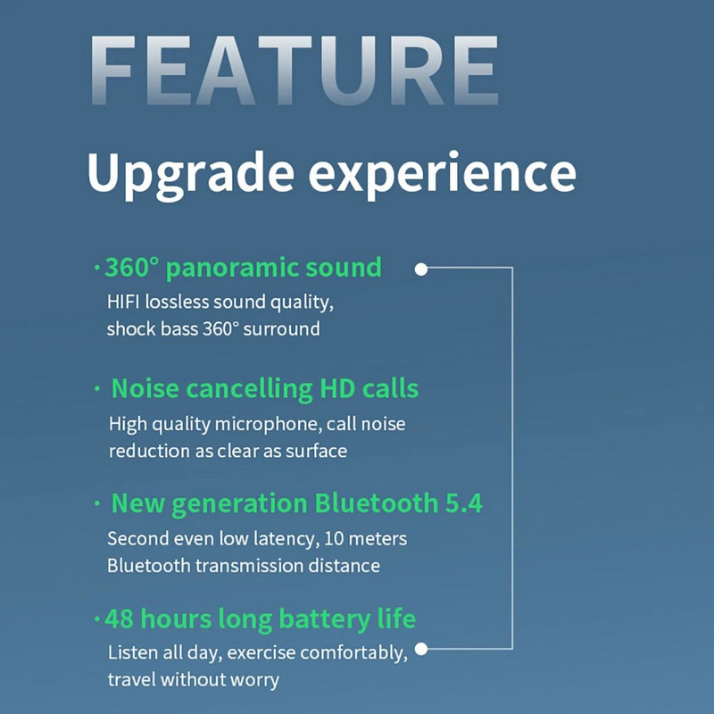 F60 bežične slušalice Viseće slušalice s ugrađenim mikrofonom Slušalice za jasno pozivanje Slušalice za igranje mobitela Prijenosno računalo