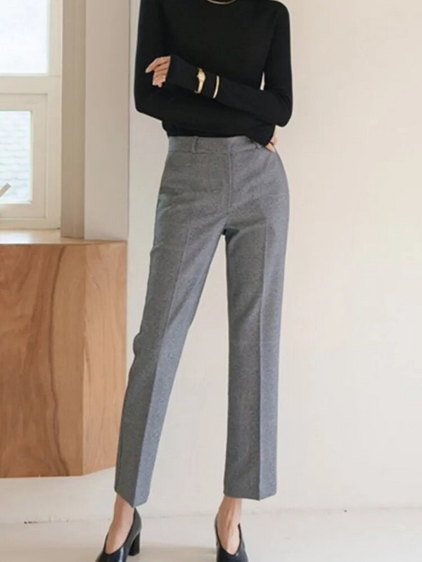 Biroja dāma Elegants ikdienišķs, vienkrāsains bikškostīms Sieviešu Modes Jauni Vintage biznesa jakas un Bikses Divu gabalu sieviešu tērpi