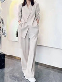 Elegantni blejzer odijela s hlačama Ženska ulična odjeća s dugim rukavima, korejska modna dvodijelna odijela s labavim gumbima 2023. Nova jesensko-zimska odijela s hlačama