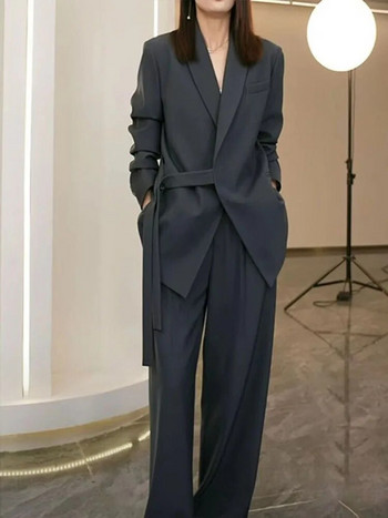 Κομψά κοστούμια παντελόνι Blazer Γυναικεία μακρυμάνικα streetwear Κορεατική μόδα με δύο κουμπιά με χαλαρά κουμπιά 2023 Νέα φθινοπωρινά χειμερινά παντελόνια