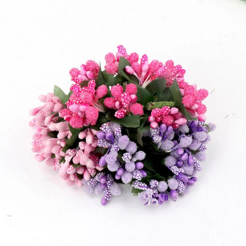 12 τμχ μαργαριτάρι Berry Τεχνητό λουλούδι στήμονα για διακόσμηση σπιτιού γάμου Pistil DIY στεφάνι Scrapbooking Craft Fake Flowers