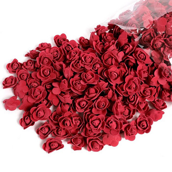 100/200/300PCs Τεχνητά λουλούδια τριαντάφυλλου Αφρός ψεύτικα λουλούδια Κεφαλή για διακόσμηση σπιτιού Γάμος Διακόσμηση γάμου Αξεσουάρ νύφης