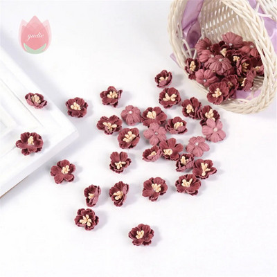 Svilena ruža Umjetno cvijeće 2 cm Lažno cvijeće za uređenje doma Vrt Vjenčanje Bračna dekoracija DIY Odjeća Dodaci za vijenac