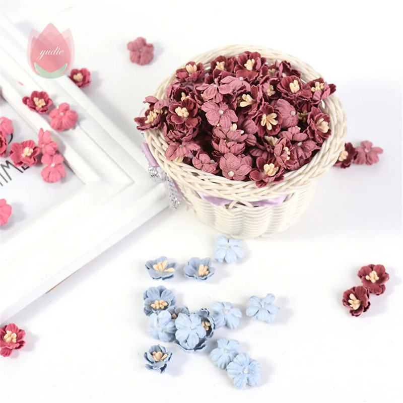 Svilena ruža Umjetno cvijeće 2 cm Lažno cvijeće za uređenje doma Vrt Vjenčanje Bračna dekoracija DIY Odjeća Dodaci za vijenac