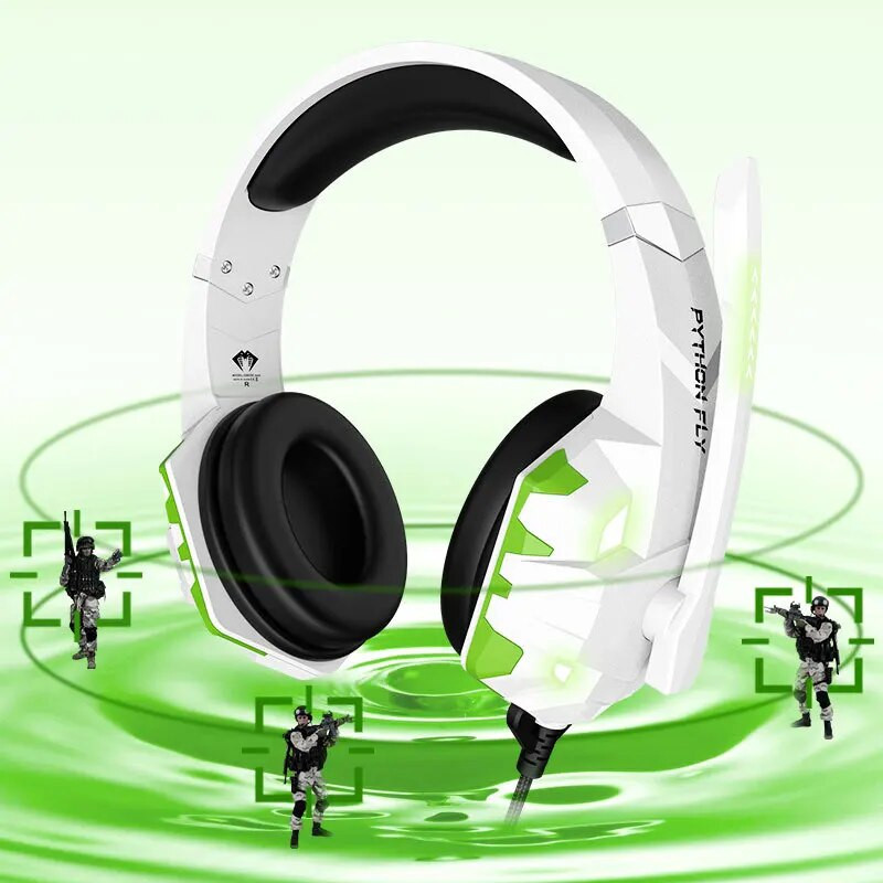 Vadu spēļu austiņas ar mikrofonu uz ausīm uzliekamām austiņām Telpiskā skaņa USB 3,5 mm personālajam datoram klēpjdatoram PS4 PS5 XBox slēdzis