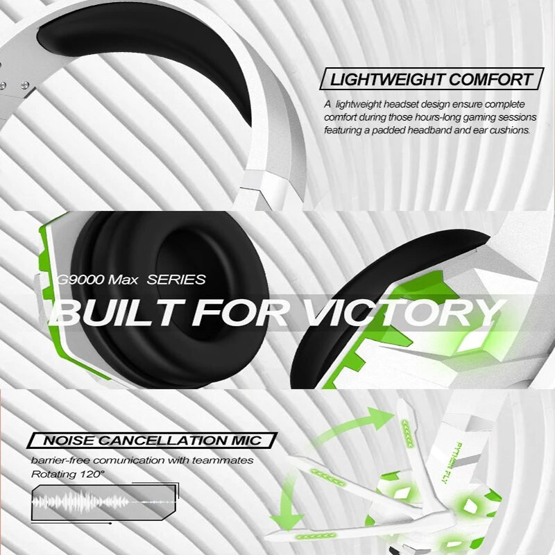 Vadu spēļu austiņas ar mikrofonu uz ausīm uzliekamām austiņām Telpiskā skaņa USB 3,5 mm personālajam datoram klēpjdatoram PS4 PS5 XBox slēdzis