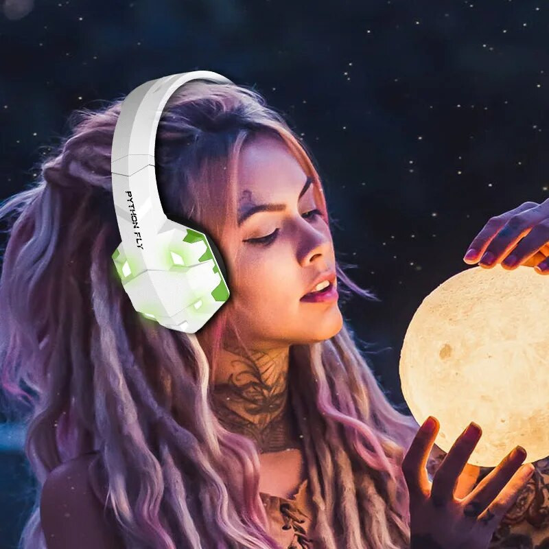 Vadu spēļu austiņas ar mikrofonu uz ausīm uzliekamām austiņām Telpiskā skaņa USB 3,5 mm personālajam datoram klēpjdatoram PS4 PS5 XBox slēdzis