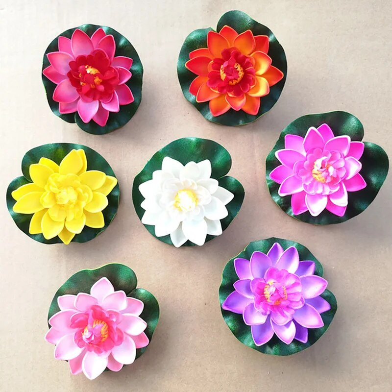 10/18cm Umjetni lotos Lažna biljka DIY Simulacija lopoča Plutajući lotos Vrtno jezerce Dekoracija akvarija Umjetno cvijeće