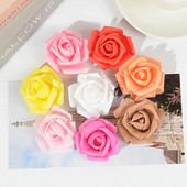 60pcs/lot 4cm Mini umjetne pjene ruže Cvjetne glavice Ručno izrađene Diy Wedding Home Decoration Party Lažne Cvjetne Loptice