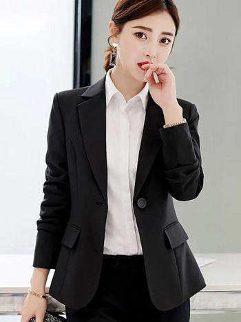 Γυναικεία μακρυμάνικα σακάκια Chic κομψό πέτο casual Business Μονόχρωμα μονόχρωμα παλτό γραφείου ιδιοσυγκρασίας Νέα