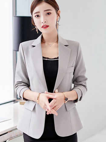 Γυναικεία μακρυμάνικα σακάκια Chic κομψό πέτο casual Business Μονόχρωμα μονόχρωμα παλτό γραφείου ιδιοσυγκρασίας Νέα