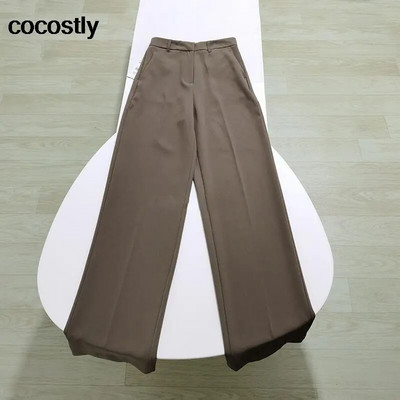 Novi ženski ljetni vintage široki prsluk bez rukava za 2023. + hlače s ravnim nogavicama visokog struka Komplet hlača s prslukom i jaknom za uredske dame