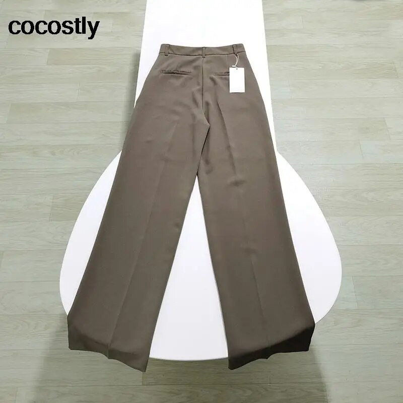 Novi ženski ljetni vintage široki prsluk bez rukava za 2023. + hlače s ravnim nogavicama visokog struka Komplet hlača s prslukom i jaknom za uredske dame