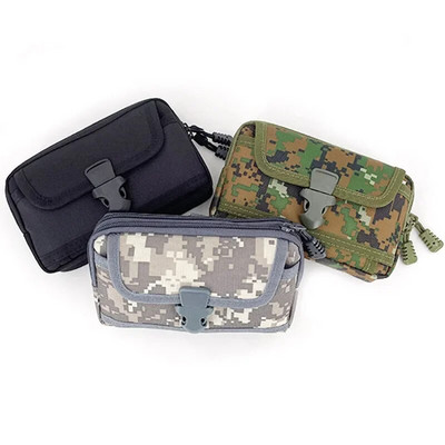 Katonai terepszínű Molle tasak taktikai öv derékcsomag kültéri pénztárca pénztárca csomag használati EDC táska 6,5 hüvelykes telefon vadásztáskához