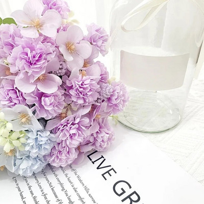 Nordic 10 glavica Umjetno cvijeće Jesen Hortenzija Begonija Lažna biljka Dekoracija doma Vjenčanje Nevjesta Poklon Dodaci Dekoracija sobe