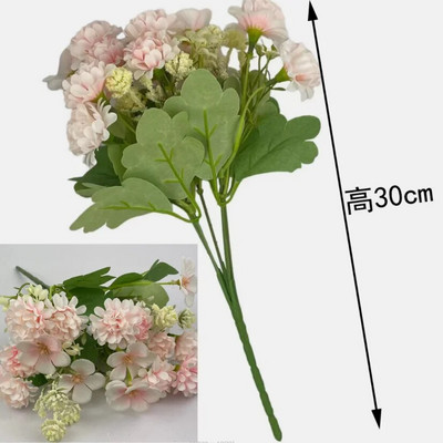 Nordic 10 glavica Umjetno cvijeće Jesen Hortenzija Begonija Lažna biljka Dekoracija doma Vjenčanje Nevjesta Poklon Dodaci Dekoracija sobe