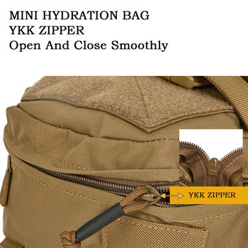 Mini Hydration Bag Tactical Backpack Water Bladder Carrier MOLLE YKK Θήκη φερμουάρ Military Hunting Bag 500D Nylon Outdoor Sports