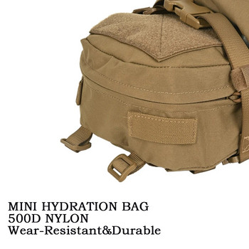 Mini Hydration Bag Tactical Backpack Water Bladder Carrier MOLLE YKK Θήκη φερμουάρ Military Hunting Bag 500D Nylon Outdoor Sports