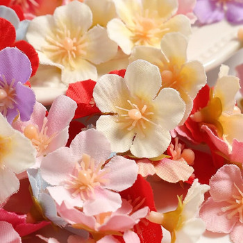 50/100Pcs Mini Artificial Flowers Fake Flowers Head for Home Decor Στολισμός γάμου DIY Craft στεφάνι δώρου