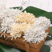 400db 5mm fehér porzós matt kézzel készített művirágok esküvői bulihoz lakberendezési tárgyak barkácsolás virágfüzér kézműves kiegészítők