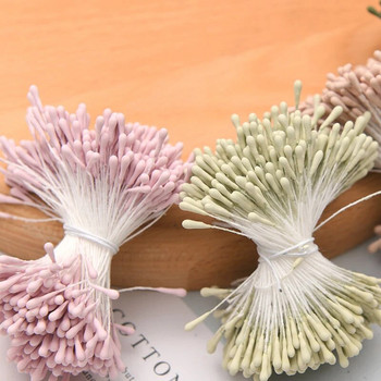 400 τμχ 5mm White Stamen Matte Χειροποίητα Τεχνητά Λουλούδια για Γαμήλια Διακόσμηση Σπιτιού DIY Flower Garland Craft Accessories