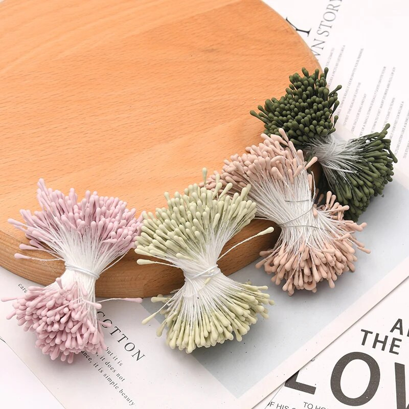 400db 5mm fehér porzós matt kézzel készített művirágok esküvői bulihoz lakberendezési tárgyak barkácsolás virágfüzér kézműves kiegészítők