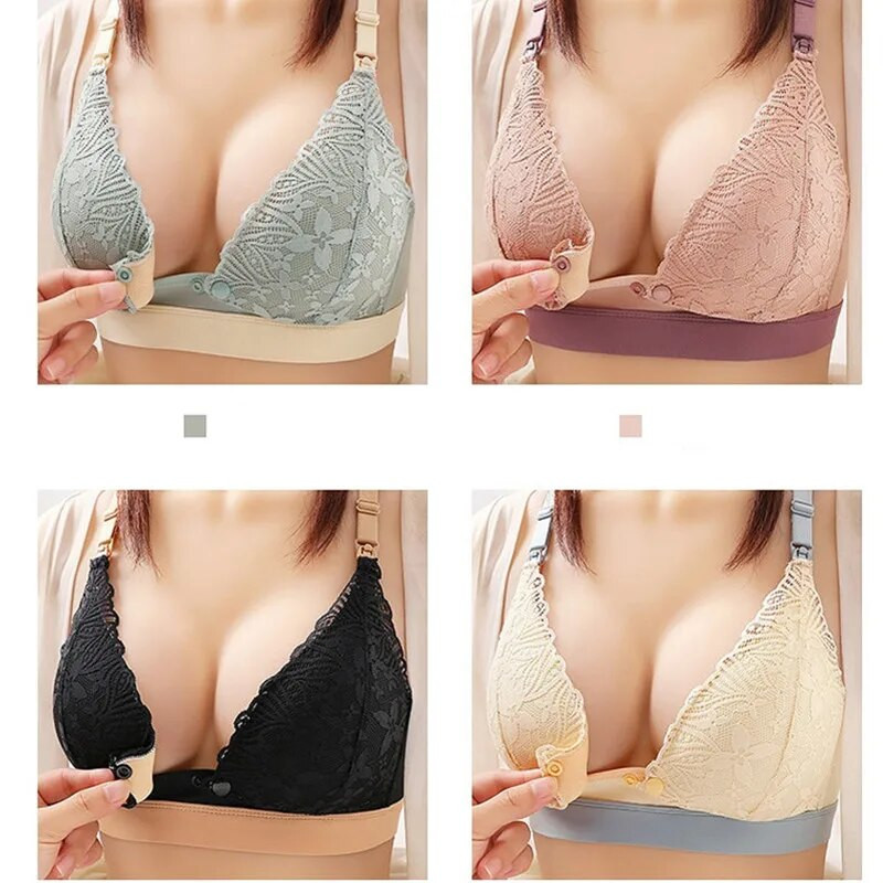 Σουτιέν εγκυμοσύνης Μπροστινή αγκράφα Δαντέλα Σουτιέν θηλασμού χωρίς ραφή Ρούχα εγκυμοσύνης Lactancia Γυναικεία Εσώρουχα Θηλασμού Σουτιέν Dropshipping