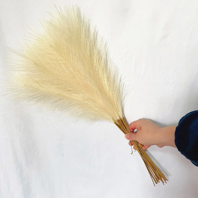 55 cm umjetna pampas trava, pompozna vaza s punilom za cvijeće za dom, dnevnu sobu, kuhinju, vjenčanje, boho dekor