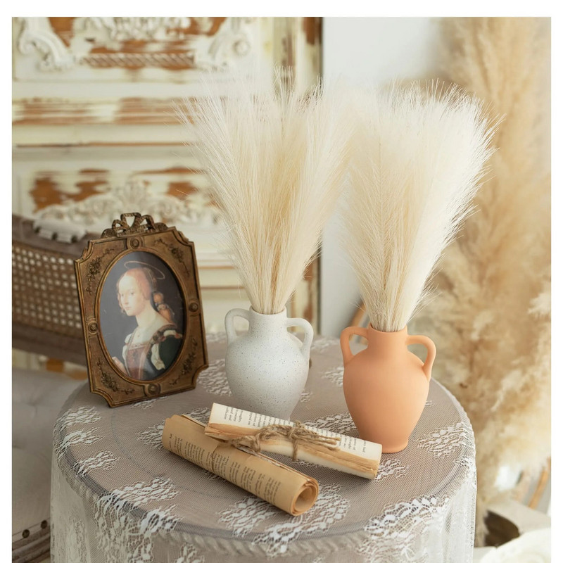 55 cm umjetna pampas trava, pompozna vaza s punilom za cvijeće za dom, dnevnu sobu, kuhinju, vjenčanje, boho dekor