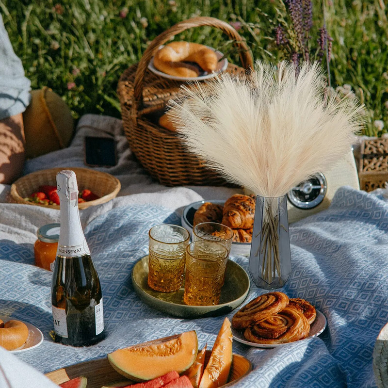 55 cm umjetna pampas trava, pompozna vaza s punilom za cvijeće za dom, dnevnu sobu, kuhinju, vjenčanje, boho dekor