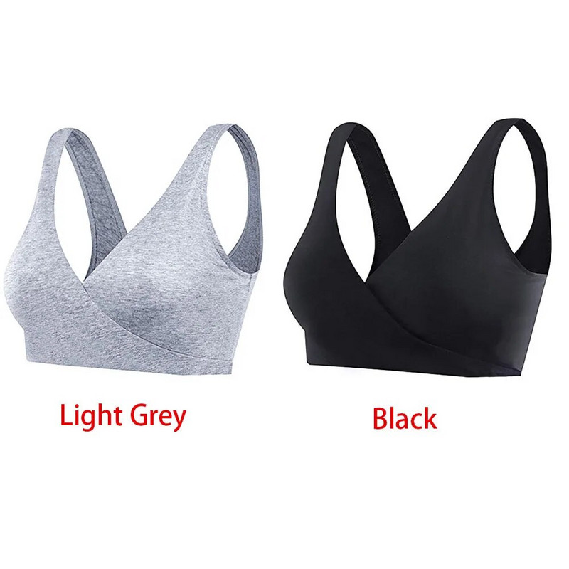 Sieviešu apakšveļa gulēšanai bez stieples, uzvelkama barošana, noņemami ieliktņi, kokvilnas maisījums, bezšuvju, cieti sporta krūšturi grūtniecēm