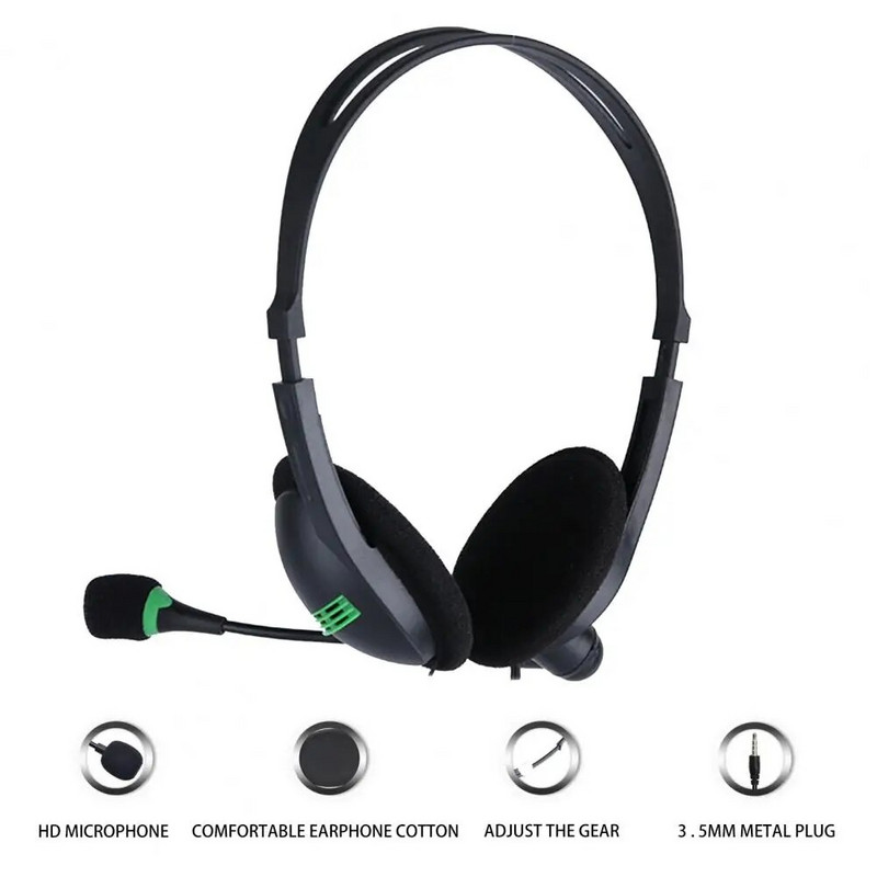 Vienmērīgas komunikācijas austiņas, izcilas skaņas vadu austiņas ar HD saderīgu mikrofonu datora/klēpjdatora/datora saziņai