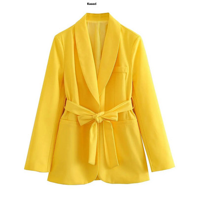 KAAAZI biroja dāmu balts žakete uzvalks sievietēm ar garām piedurknēm V kakla jostas žakete + ar augstu vidukli, platām kājām garās bikses, 2023. gada modes komplekti