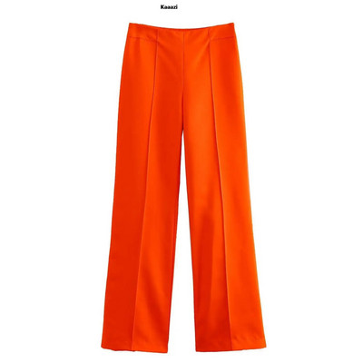 KAAAZI biroja dāmu balts žakete uzvalks sievietēm ar garām piedurknēm V kakla jostas žakete + ar augstu vidukli, platām kājām garās bikses, 2023. gada modes komplekti