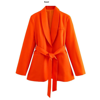 KAAAZI biroja dāmu balts žakete uzvalks sievietēm ar garām piedurknēm V kakla jostas žakete + ar augstu vidukli, platām kājām garās bikses, 2023. gada modes komplekti